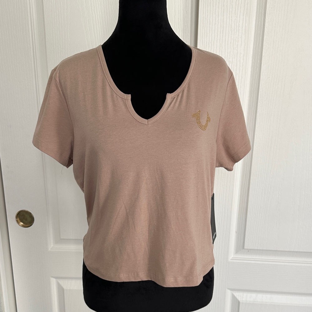 True Religion Women's Light Brown Short Sleeve Tee - Picture 4 of 7